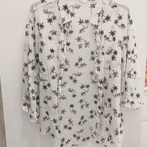 Long sleeve Button up vacation print